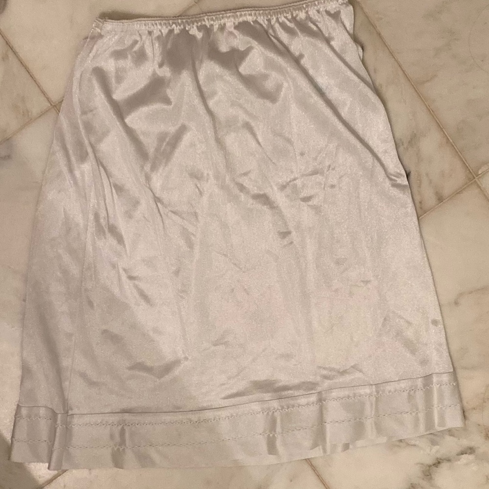 Vintage White Nylon/Silk Slip Skirt